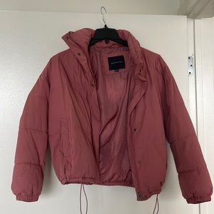 American eagle pink mauve puffer coat